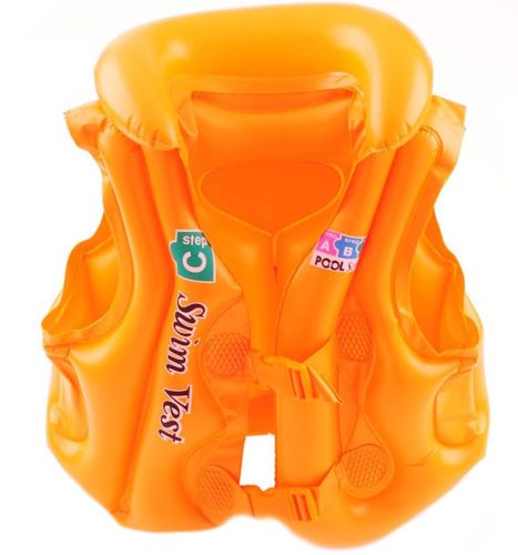 Дитячий надувний жилет Swim Vest BT-IG - 0005 рятувальний для плавання з підголовником від 3 до 14 років, надувна захисна жилетка S, M, L для дітей