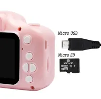 Детский цифровой фотоаппарат Smart kids Kitty XO XJ01 с селфи камерой и видео съемкой 600mAh, Камера Котик 2" с встроенными играми для детей Розовый