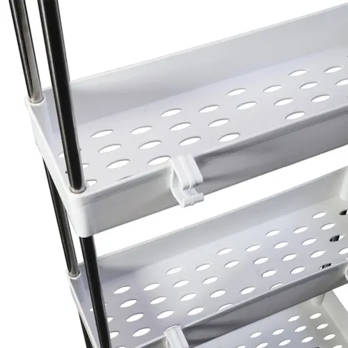 Підлогова вузька Полиця органайзер Bathroom Rack XYX-2020 на 4 яруси для кухні та ванної на коліщатках 40x22, 5x90 см, етажерка MAG-740 4 рівня Біла
