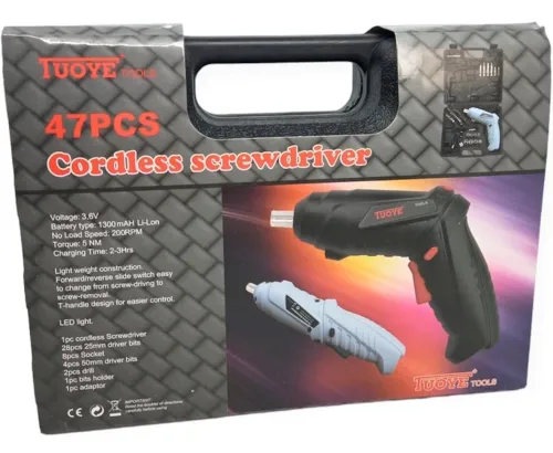 Бездротова акумуляторна викрутка Tools Tuoye Cordless Screw LY-83 47 предметів з насадками Електрична 1800mAh з поворотною рукояткою в кейсі