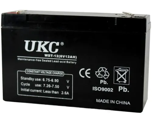 Герметичний акумулятор BATTERY UKC 6V 12A свинцево кислотна акумуляторна батарея