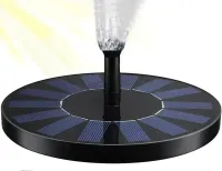 Садовий плаваючий фонтан Solar Fountain Pump Aisitin RC-611 на сонячній батареї 130мм з насадками, Сонячний водяний насос до 150л/год для саду Чорний