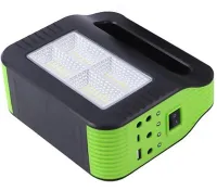 Автономна Сонячна зарядна станція LED ліхтар COBA CB-999B з 2 лампочками Power Bank, Прожектор і 2 лампочки з функцією повербанка Зелений