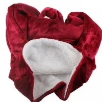 Толстовка-плед з капюшоном Huggle Hoodie Ultra Plush Blanket бордова 2в1 унісекс оверсайз худі плюшевий плед з рукавами на флісі 74х110 см Червона