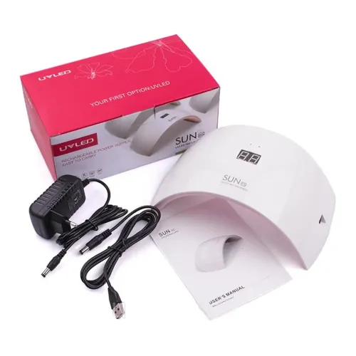 Професійна лампа SUN9S UV / LED для манікюру і педикюру з екраном 24W UV LED з таймером White УФ сушарка для нігтів, гель лаку Біла SUN 9S