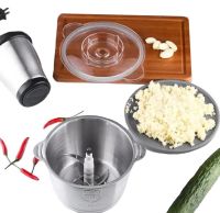 Електричний подрібнювач м'ясорубка Cooking блискавка ZP-051 600W з двоярусним лезом металевий кухонний блендер міні комбайн з чашею 2Л BT-7019