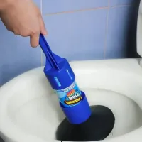 Універсальний вантуз Plumber's Kit Hero для прочищення унітазу і каналізаційних труб з довгою ручкою, Набір для чищення раковини з аерозолем Синій