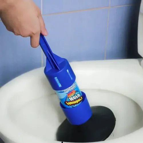 Універсальний вантуз Plumber's Kit Hero для прочищення унітазу і каналізаційних труб з довгою ручкою, Набір для чищення раковини з аерозолем Синій