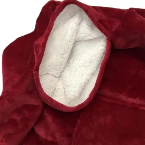 Толстовка-плед з капюшоном Huggle Hoodie Ultra Plush Blanket бордова 2в1 унісекс оверсайз худі плюшевий плед з рукавами на флісі 74х110 см Червона