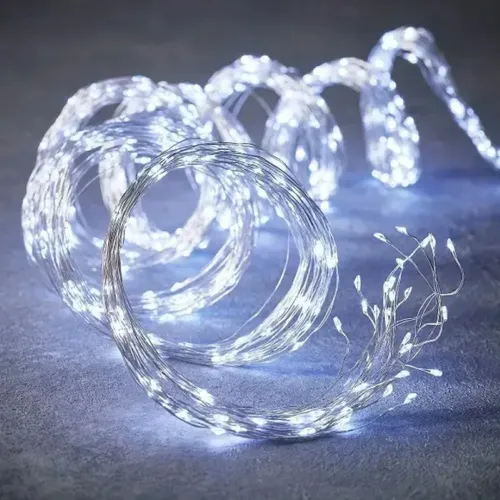Внутрішня Світлодіодна гірлянда кінський хвіст 200led діодів 2 м 10 ниток Холодний білий для дому роса 10 струн по 2 метри USB Холодна Біла