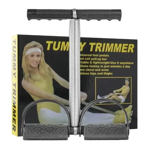 Пружинний еспандер Tummy Trimmer L1013 для м'язів рук, живота і спини з кріпленням для ніг, спортивний тренажер Тамі Тример для зміцнення тіла Чорний