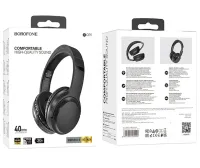 Накладні бездротові навушники Bluetooth Borofone BO25 Rhyme, повнорозмірні блютуз стереонавушники Борофон 300mah з мікрофоном і регулюванням довжини