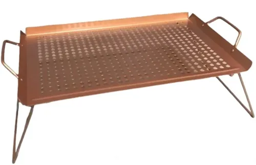 Складаний прямокутний мангал барбекю Rainberg BBQ 6103 40х28см для стейків м'яса та овочів, Переносна прямокутна сітка гриль барбекю Коричневий