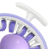 Антицелюлітний круглий ролик масажер 360° Circural Roller SBJ - 2303 для талії і сідниць W3 кільцевий ролер для масажу тіла білий з фіолетовим