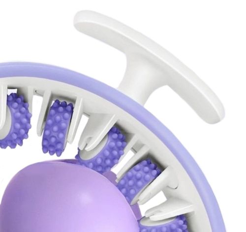 Антицелюлітний круглий ролик масажер 360° Circural Roller SBJ - 2303 для талії і сідниць W3 кільцевий ролер для масажу тіла білий з фіолетовим
