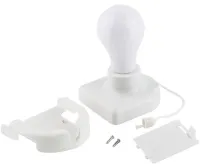 Світлодіодна підвісна LED лампочка світильник Stick Up Bulb BJ - 6706 на батарейках, Настінний нічник від батарейок зі шнурком на стіну шафи білий