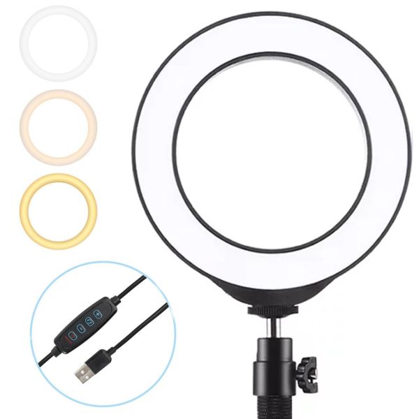 Кільцева USB LED лампа Ring Fill Light JY-160A 16 см 6 " без штатива Професійна студійна Світлодіодна CXB - 160 (теплий, нейтральний, холодний)