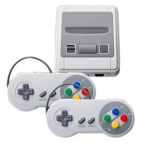 Портативна ігрова ретро приставка Dendy 620 ігор Денді 8 Bit Super Mini SFC, Дитяча консоль 8 біт з двома джойстиками і вбудованими іграми Сіра
