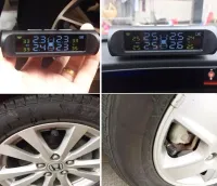 Внешние датчики давления в шинах универсальные TPMS+SOLAR система контроля и температуры давления в шинах с солнечной панелью и цифровым ЖК-дисплеем, 
