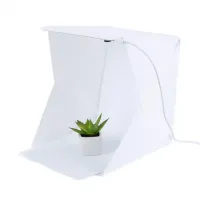 Розкладний фотобокс NJ-0065 з Led-підсвічуванням 40x40x40 см для предметної зйомки, світловий лайтбокс для макрозйомки, міні фотостудія 2 фону