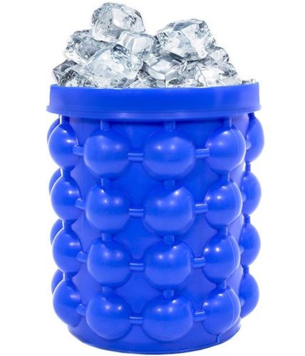 Силиконовое ведро для заморозки льда Ice Cube Maker Genie двухкамерная форма для изготовления хранения льда, охлаждения напитков в бутылках с крышкой