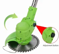 Акумуляторна газонокосарка тример для косіння трави та кущів Krafftec AZ-144 24V з 2 акумуляторами, Бездротова косарка для стрижки саду GZ-03