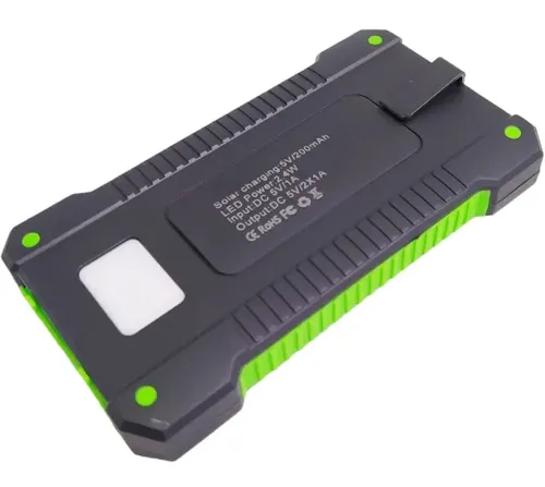 Портативний зарядний батарея Power Bank Solar JS-809 50000 mAh з сонячною панеллю і ліхтариком, зовнішній акумулятор повербанк для зарядки USB 2.1 A