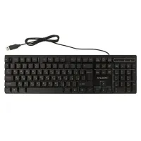 USB дротова геймерська комп'ютерна клавіатура Landslides KR - 6300 з RGB Led підсвічуванням ATLANFA AT-6300, повнорозмірна мембранна Чорна