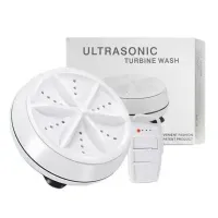 Портативна ультразвукова міні пральна машина Ultrasonic Turbine Wash 523-1 з кабелем USB, Машинка для прання від повербанка Біла
