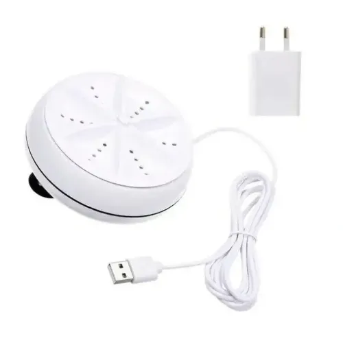 Портативна ультразвукова міні пральна машина Ultrasonic Turbine Wash 523-1 з кабелем USB, Машинка для прання від повербанка Біла
