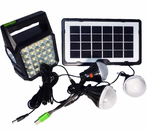 Автономна Сонячна зарядна станція Solar Gdlite GD-105 Power Bank з сонячною панеллю і 3 LED лампочки, Прожектор ліхтар з функцією повербанка