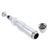 Акупунктурний масажер у формі ручки Massager Pen DF-618, прилад для точкового масажу всього тіла Сірий, електронна акупунктурна ручка для обличчя