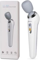 Беспроводной ударный массажер Smart Wireless Handy Massager ST-806 для всего тела и мышц, Аккумуляторный вибромассажер MS-2022 для шеи плечей Белый