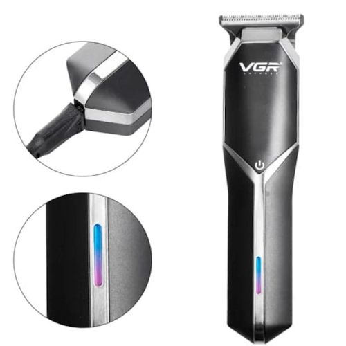 Професійна бездротова окантовочна машинка VGR V-930 для стрижки волосся і бороди, акумуляторний тример для окантовки бороди і вусів Чорна