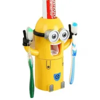 Дитячий диспенсер для зубної пасти міньйон Brush Holder, автоматичний дозатор з тримачем для щіток для дітей Міньєн Жовтий