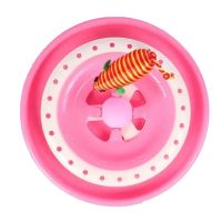  Интерактивная игрушка дразнилка для кошек с двумя мячиками и мышкой Si Mu Beibei Cat Scratch Pan, Игровой трек для котов с 2 шариками Розовый