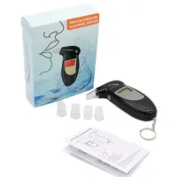Кишеньковий електронний алкотестер з мундштуками Digital Breath Alcohol Tester з LCD дисплеєм 80025 персональний алкометр аналізатор спирту