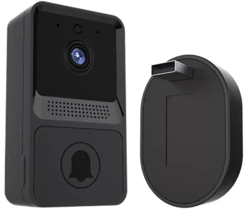 Беспроводной дверной видеозвонок домофон Wi-Fi Mini Doorbell AiWit T2 Mini 720p для дома, Аккумуляторный WIFI звонок с камерой Android iOS Черный