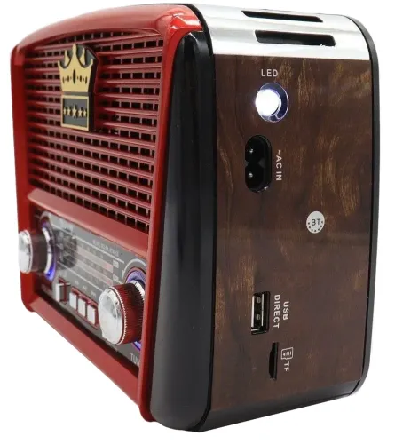 Акумуляторний FM радіоприймач MP3 колонка Golon RX - 455S SOLAR USB + SD з сонячною панеллю, портативний фм радіо приймач 6w з акумулятором Червоний