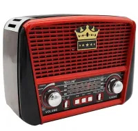 Акумуляторний FM радіоприймач MP3 колонка Golon RX - 455S SOLAR USB + SD з сонячною панеллю, портативний фм радіо приймач 6w з акумулятором Червоний