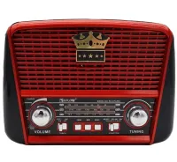 Акумуляторний FM радіоприймач MP3 колонка Golon RX - 455S SOLAR USB + SD з сонячною панеллю, портативний фм радіо приймач 6w з акумулятором Червоний