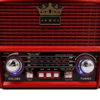 Акумуляторний FM радіоприймач MP3 колонка Golon RX - 455S SOLAR USB + SD з сонячною панеллю, портативний фм радіо приймач 6w з акумулятором Червоний