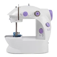Профессиональная швейная машинка 4 в 1 Mini Sewing Machine SM-202A (WJ-08), Портативная мини машинка 201 для шитья с адаптером и педалью для дома Белая