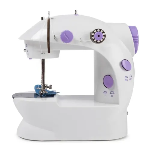 Профессиональная швейная машинка 4 в 1 Mini Sewing Machine SM-202A (WJ-08), Портативная мини машинка 201 для шитья с адаптером и педалью для дома Белая