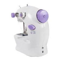 Профессиональная швейная машинка 4 в 1 Mini Sewing Machine SM-202A (WJ-08), Портативная мини машинка 201 для шитья с адаптером и педалью для дома Белая