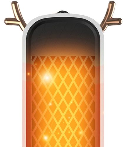 Напольный спиральный обогреватель тепловентилятор Voltronic JIEBO-N8 500W с рожками оленя, Переносной настольный электрообогреватель Deer Белый
