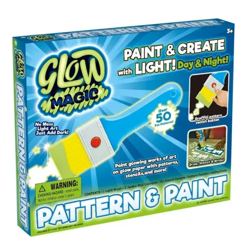 Палітра візерунків художника Glow Magic для дітей, Дитячий набір для малювання в темряві малюй світлом пензлик і 40 трафаретів