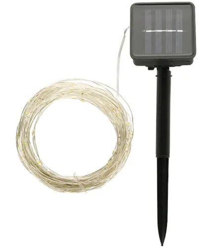 Вулична Світлодіодна гірлянда Solar String Lights LS48-100W 12 метрів 100 LED діодів Холодний білий Роса Cool light з сонячною панеллю для дерев і веранд