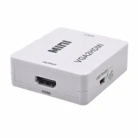 Конвертер переходник VGA на HDMI активный адаптер со звуком и внешним питанием VGA-HDMI Аудио вход 3.5 mm Converter Mini 1080P