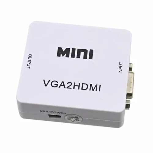 Конвертер переходник VGA на HDMI активный адаптер со звуком и внешним питанием VGA-HDMI Аудио вход 3.5 mm Converter Mini 1080P